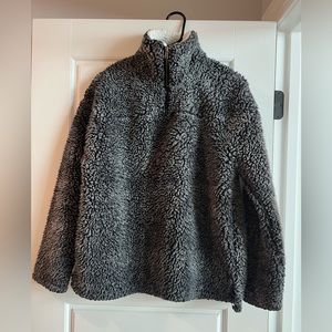 Peach Love Gray Sherpa pullover